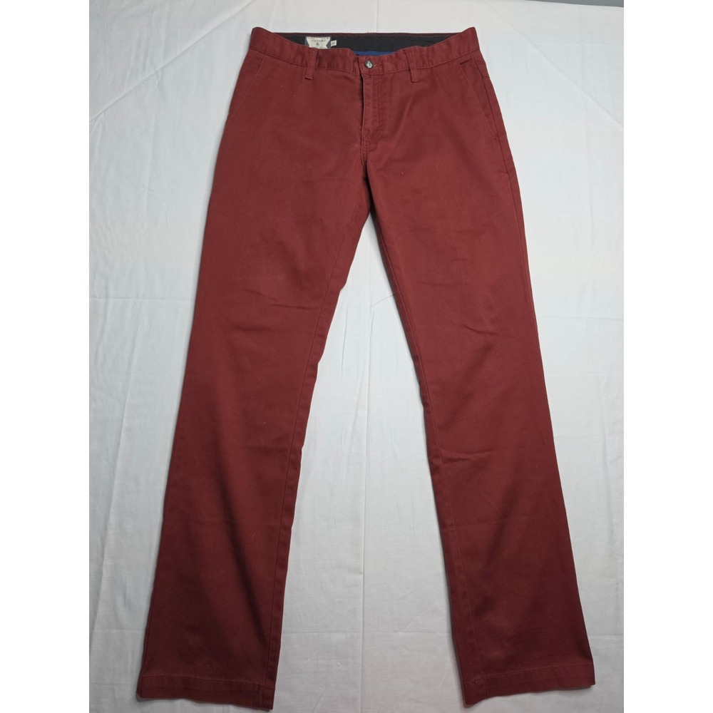 Volcom Corpo Class Chino Pants Men's 30 Maroon Slash Pocket Straight Leg Casual